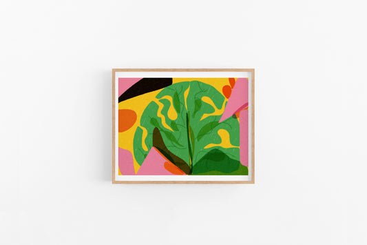 Botanical Art Print, Monstera Art, Summer Inspired Artwork, Ready to Frame Wall Decor - VIOLETREDSTUDIO