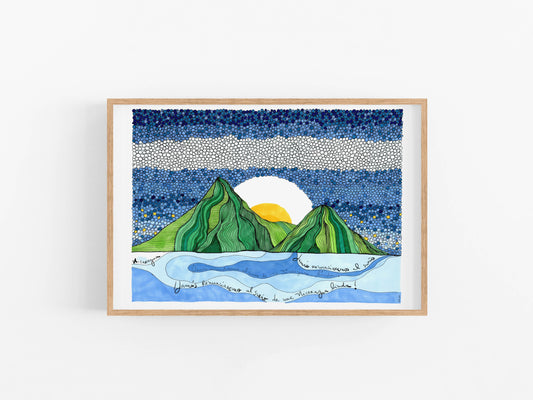 Nicaragua Art Print, Cubicle Decor, Landscape Art, World Cities, Skyline and Travel Prints - VIOLETREDSTUDIO