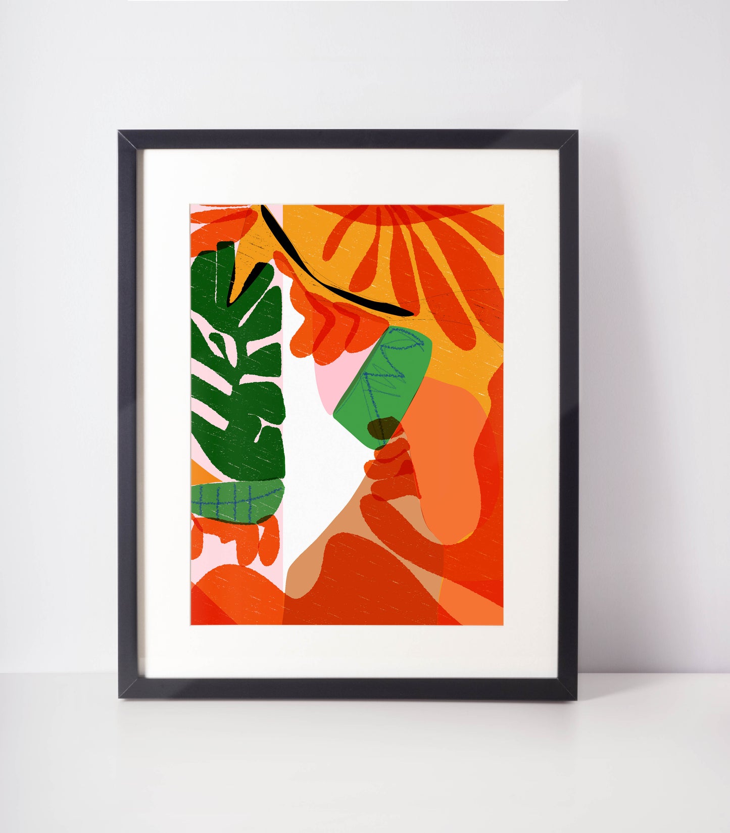 Modern Wall Art, Tropical Cubicle Decor, Ready to Print Colorful Abstract Print - VIOLETREDSTUDIO