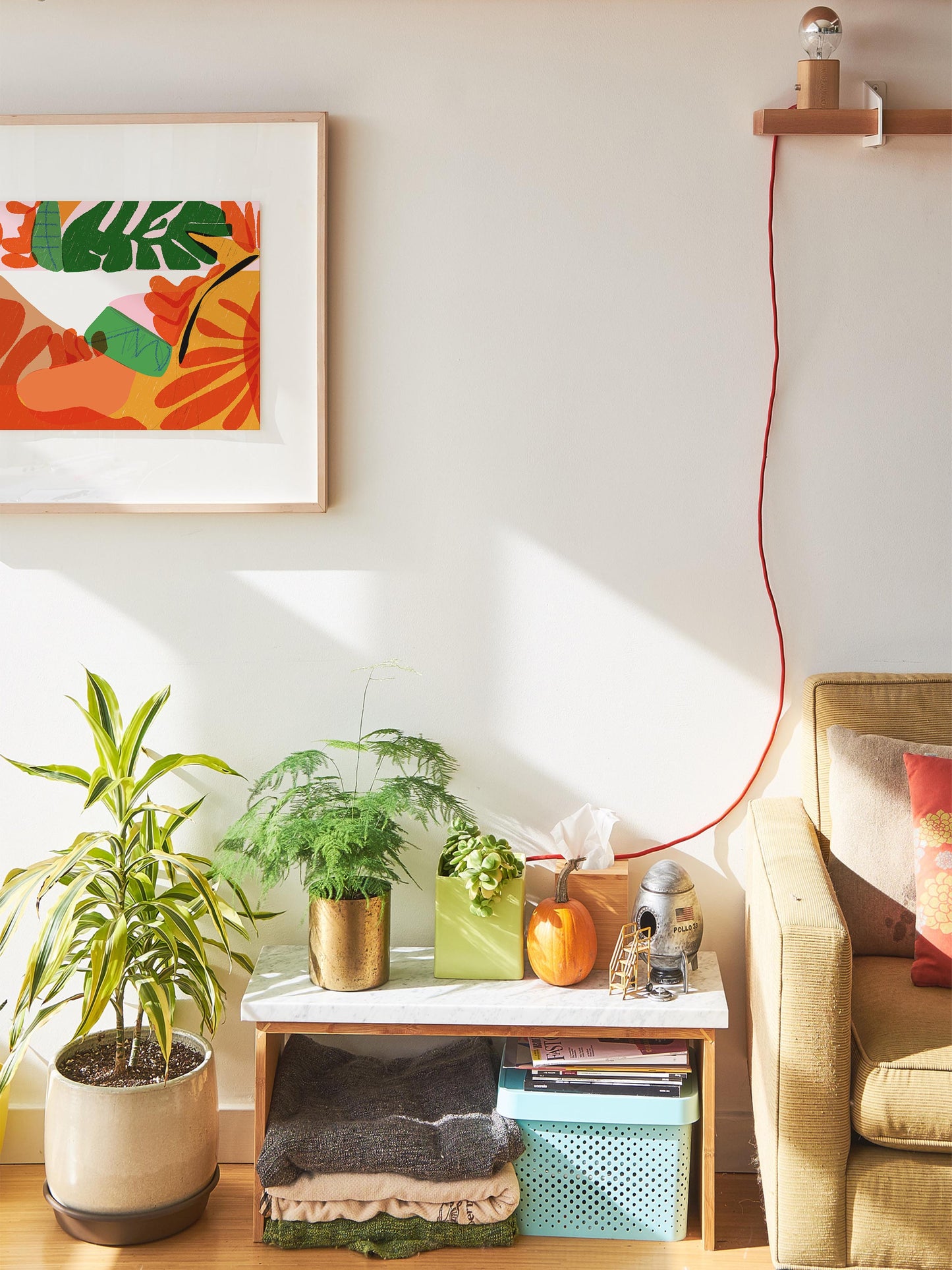 Modern Wall Art, Tropical Cubicle Decor, Ready to Print Colorful Abstract Print - VIOLETREDSTUDIO