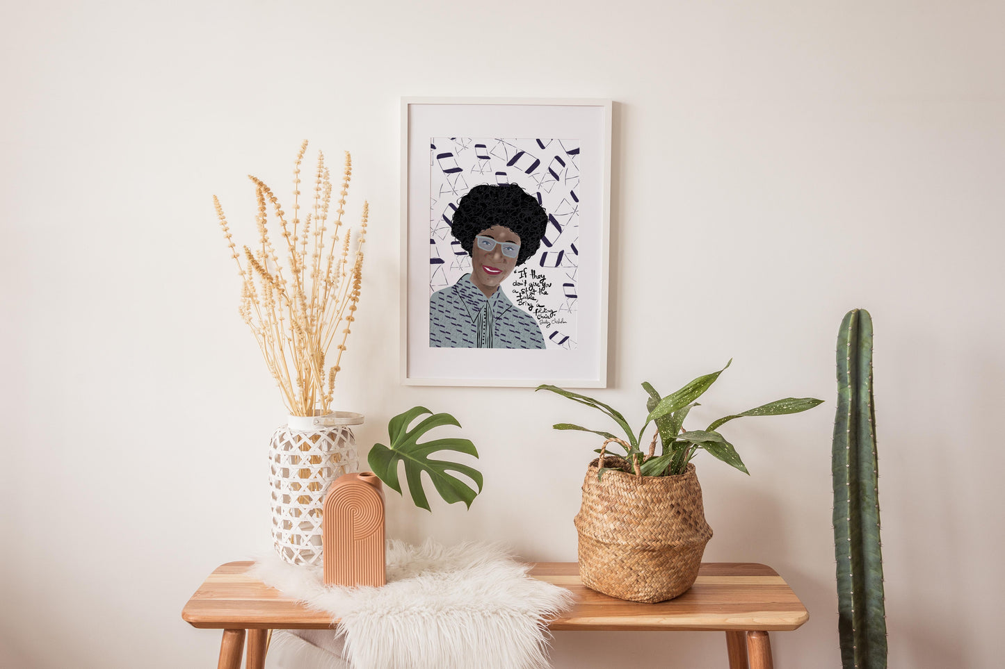 Shirley Chisholm Portrait, Inspiring Women Cubicle Decor - VIOLETREDSTUDIO