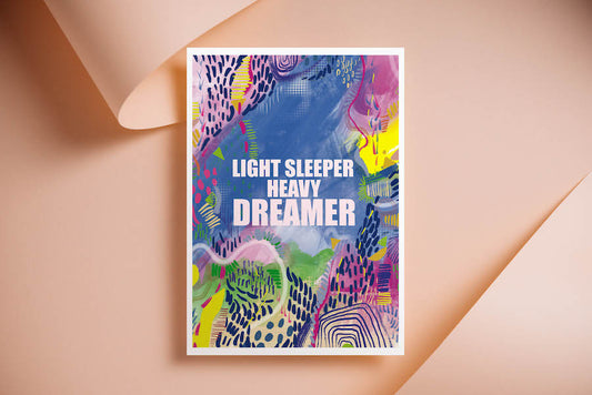 Light Sleeper Heavy Dreamer Art Print - VIOLETREDSTUDIO