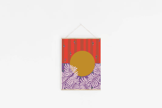 Sun Abstract Art, Summer Art Print - VIOLETREDSTUDIO