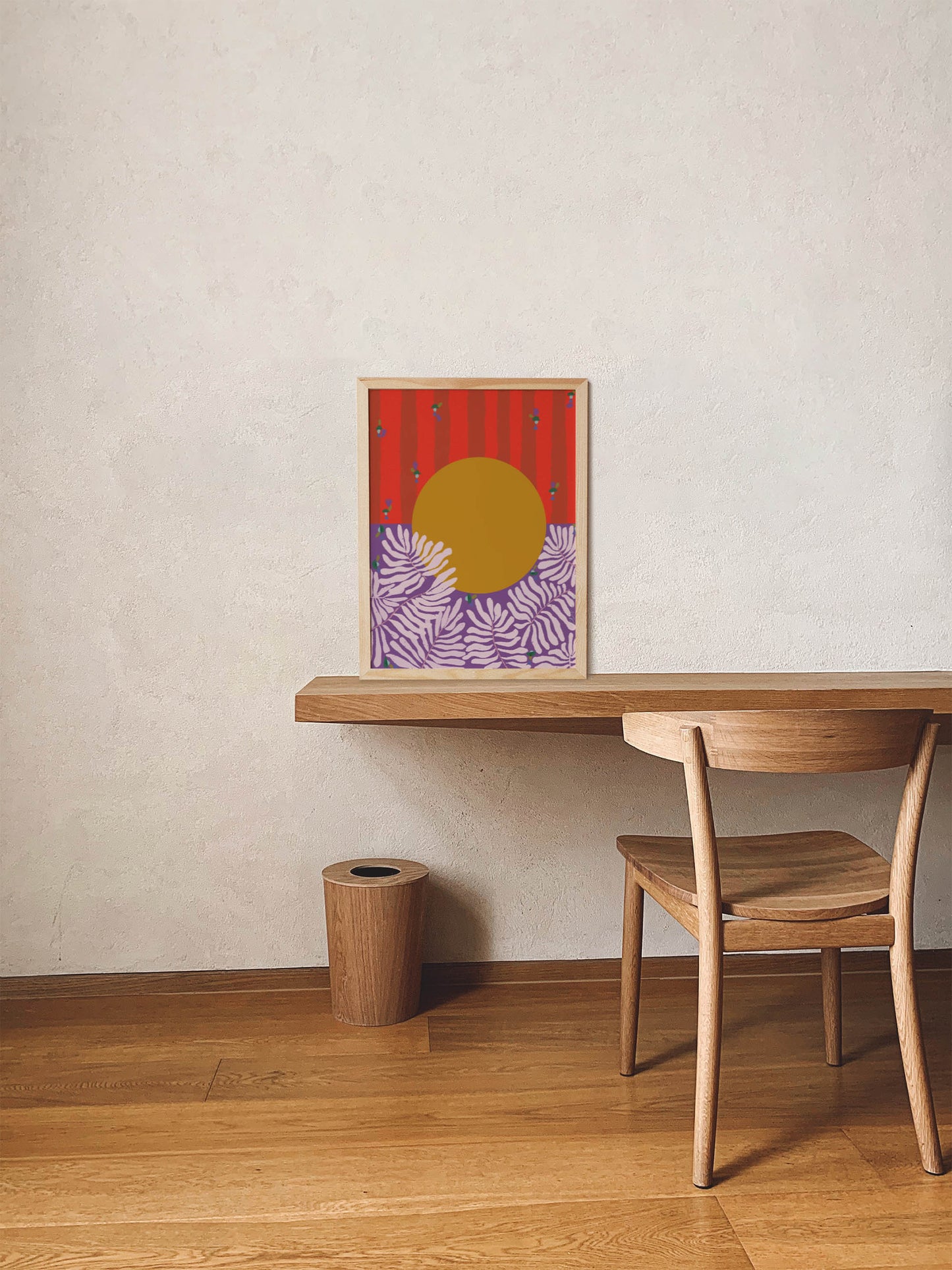 Sun Abstract Art, Summer Art Print - VIOLETREDSTUDIO