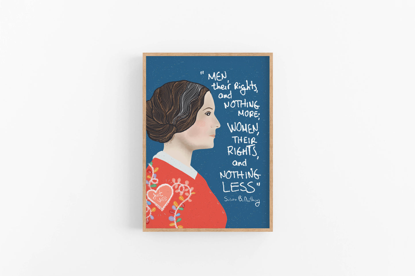 Susan B Anthony Art Print, Cubicle Decor Wall Art - VIOLETREDSTUDIO