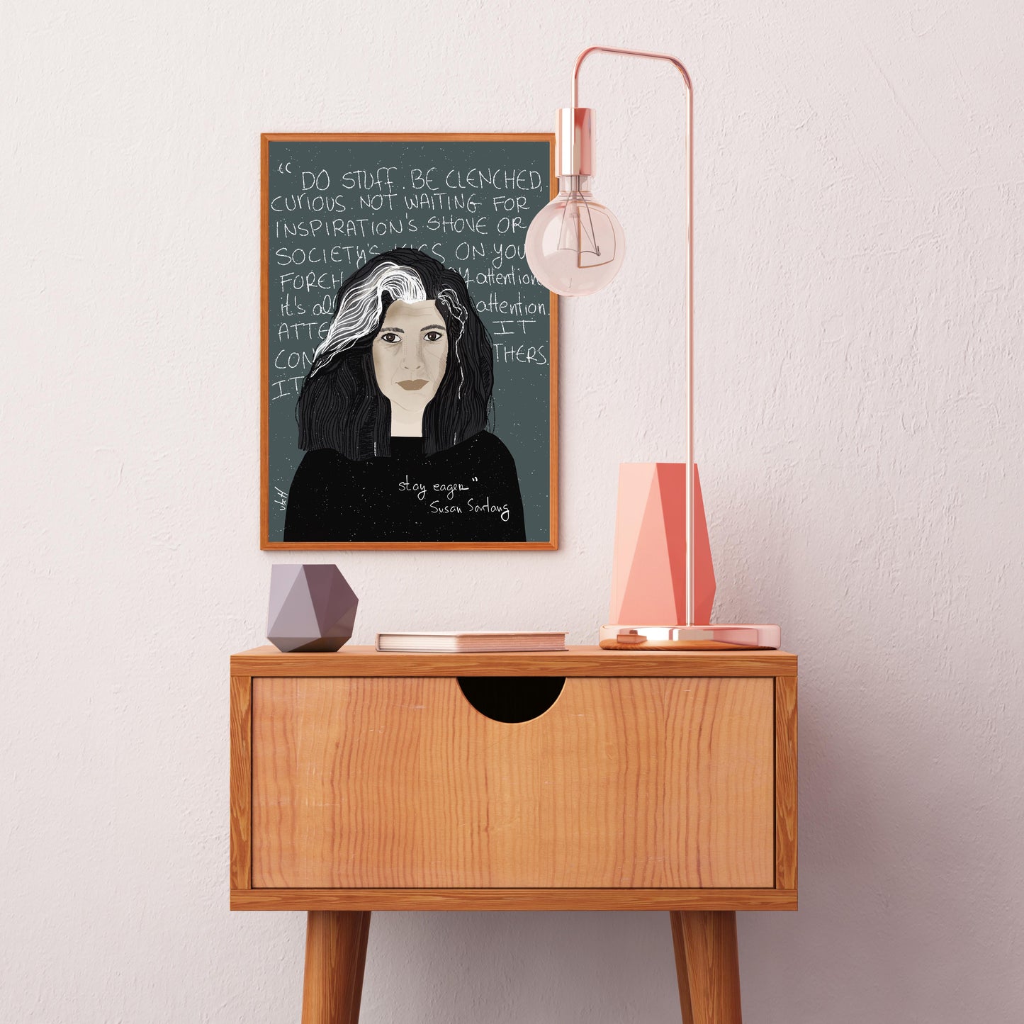 Susan Sontag fan Art Print, Feminist office art cubicle decor Home Office Inspirational Art, Typographic Art - VIOLETREDSTUDIO