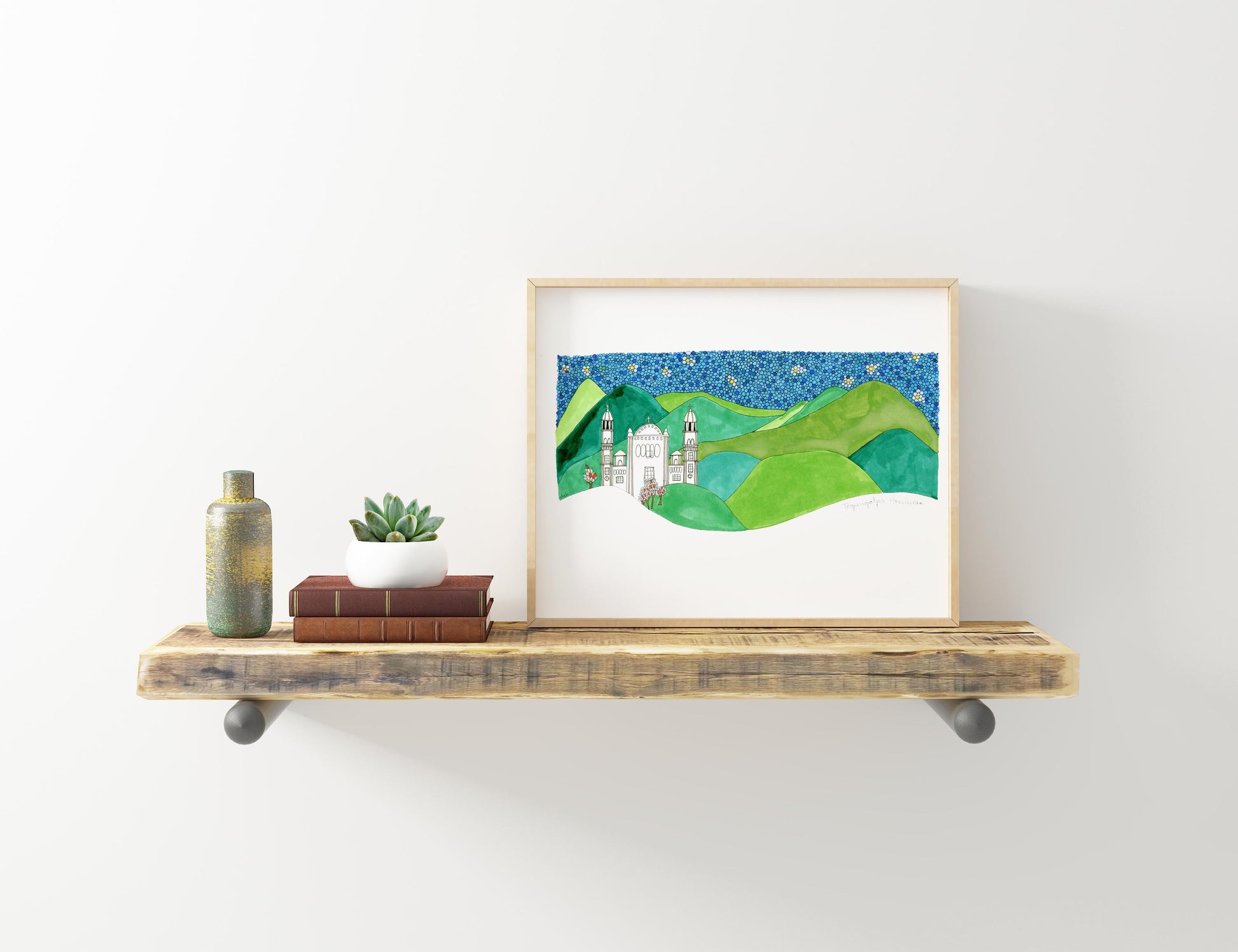 TEGUCIGALPA~Honduras~ Wanderlust Art ~ Fresh Home Decor| Father's Day Gift | Gifts for him - VIOLETREDSTUDIO