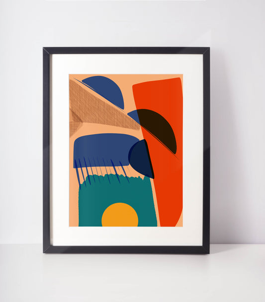 Mid Century Wall Art, Abstract Painting, Living Room Art Print - VIOLETREDSTUDIO