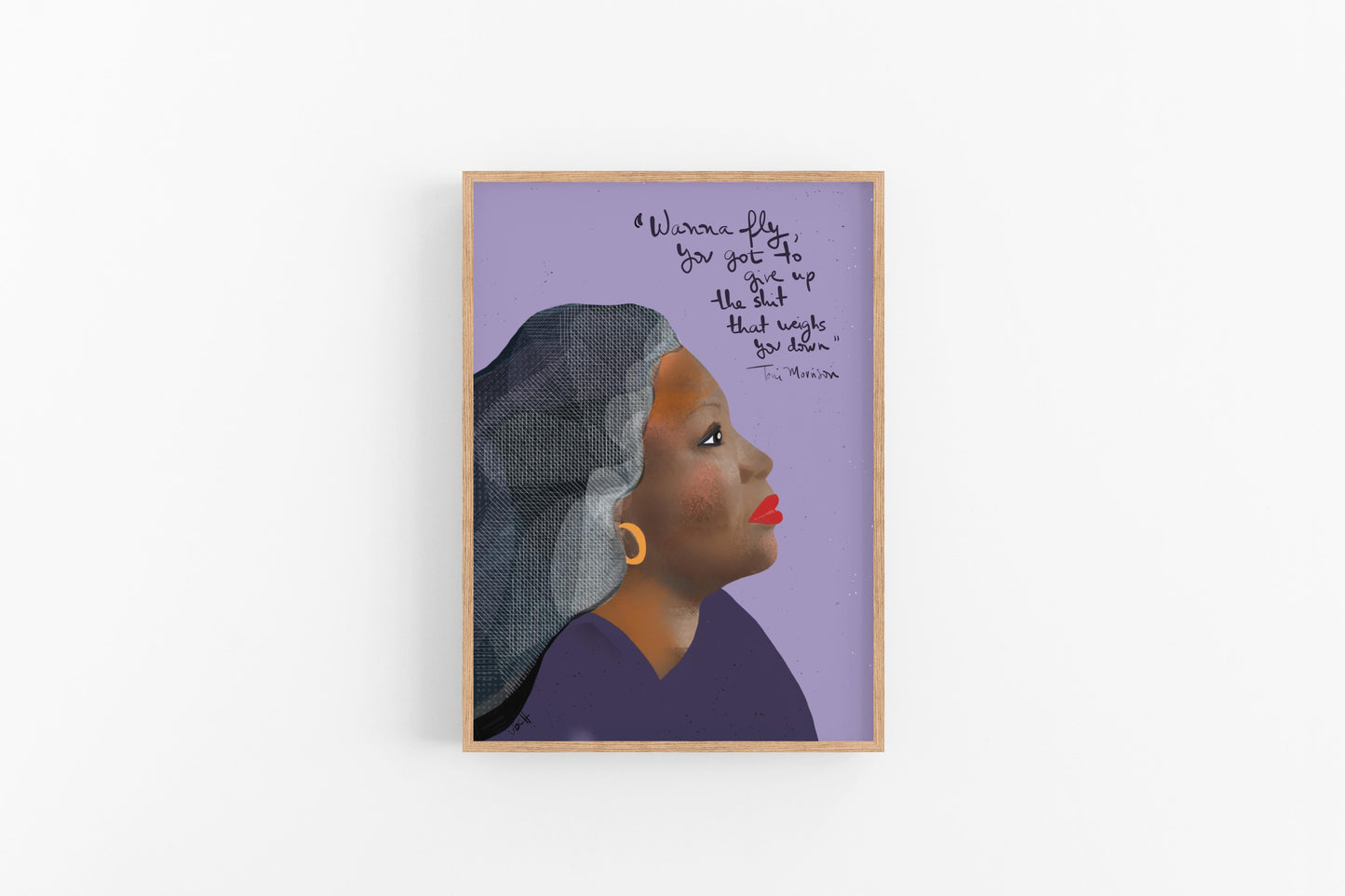 Toni Morrison Art Print, Cubicle Decor, Gifts for her - VIOLETREDSTUDIO