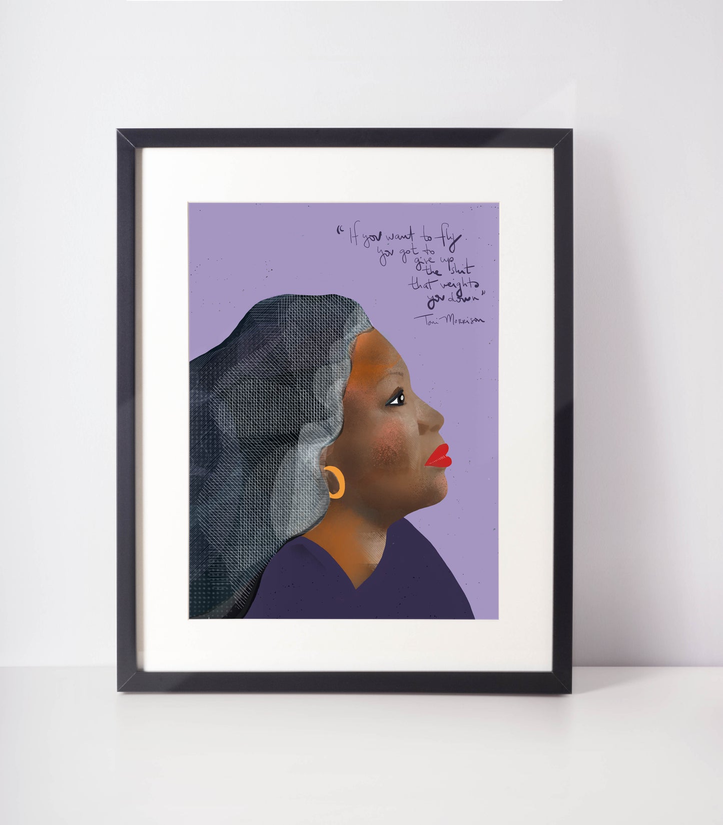 Toni Morrison Art Print, Cubicle Decor, Gifts for her - VIOLETREDSTUDIO
