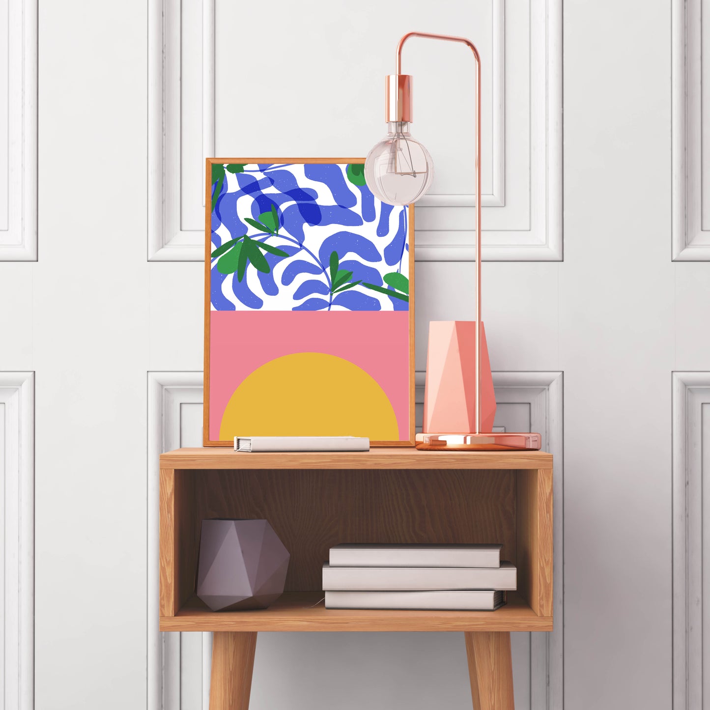 PINK Abstract Art Print, Colorful Cubicle Decor - VIOLETREDSTUDIO