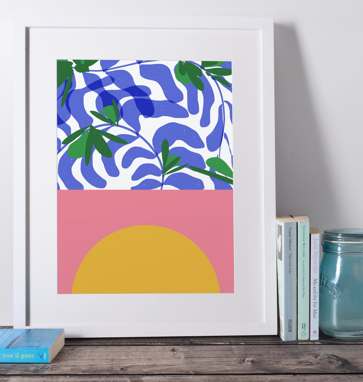 PINK Abstract Art Print, Colorful Cubicle Decor - VIOLETREDSTUDIO