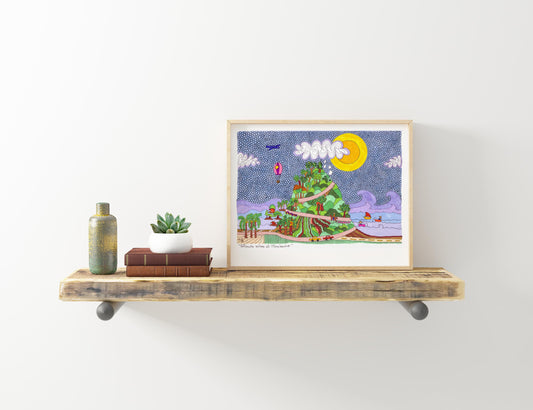 Nicaragua Travel Print ~ Cubicle Decor | Father's Day Gift-MOMBACHO - VIOLETREDSTUDIO