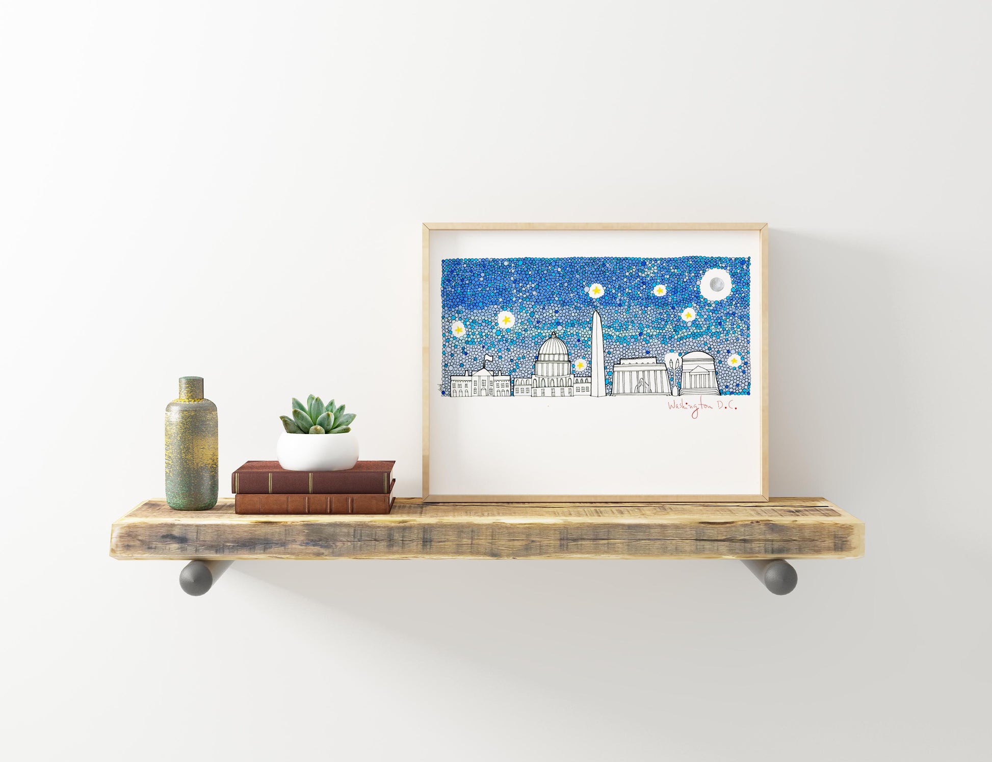 WASHINGTON DC  Print, DC Skyline Poster, Fun Cubicle Decor, Travel Prints - VIOLETREDSTUDIO
