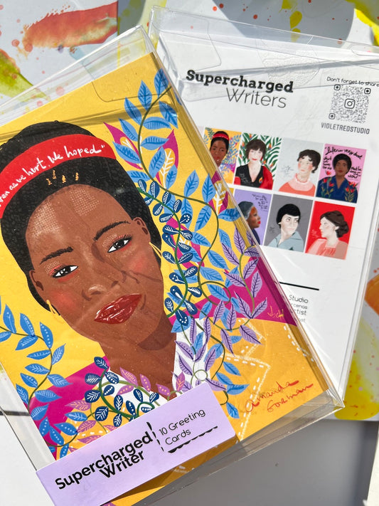 Supercharged Writers Greeting Card Set Box - VIOLETREDSTUDIO