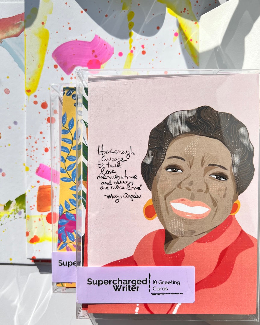 Supercharged Writers Greeting Card Set Box - VIOLETREDSTUDIO