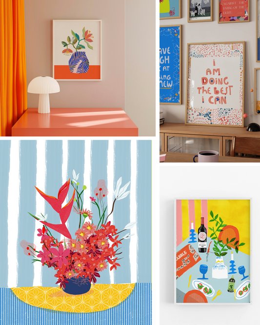 Set of 4 Customizable Art Prints – Create Your Own Gallery Wall | Dorm, College & Home Decor