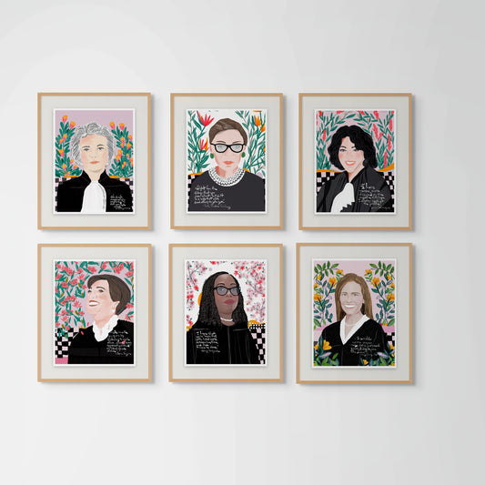 All Women Supreme Court Justices – Complete Art Print Set of 6 - VIOLETREDSTUDIO