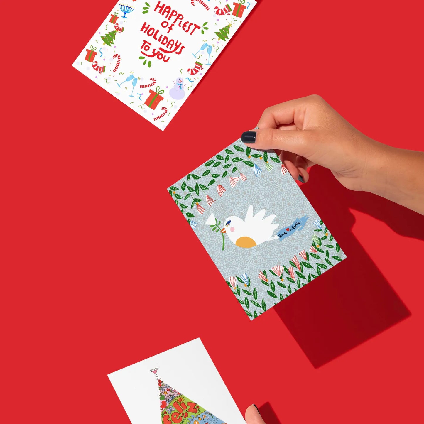 Peace on Earth, Modern Dove Greeting Card