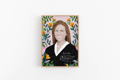 Amy Coney Barrett Art Print | Supreme Court Justice Portrait - VIOLETREDSTUDIO