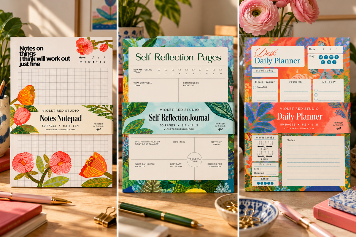 Floral Writing Pad - VIOLETREDSTUDIO