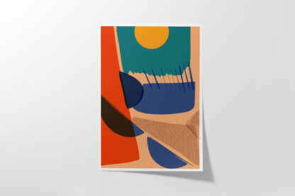 Minimal Abstract Art Print - Neutral Abstract Painting, Elegant Living Room Wall Decor - VIOLETREDSTUDIO