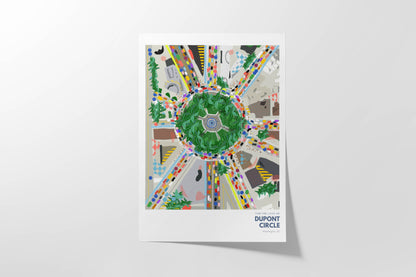 Dupont Circle Neighborhood - D.C  Art Print - VIOLETREDSTUDIO