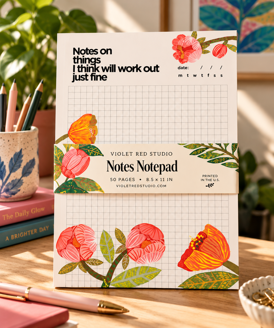 Floral Writing Pad - VIOLETREDSTUDIO