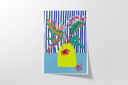 Set of 4 Colorful Botanical Prints – Bold Modern Flower Wall Art for Dorm Rooms, Living Rooms & Gallery Walls