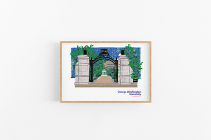 George Washington University Art Print - VIOLETREDSTUDIO