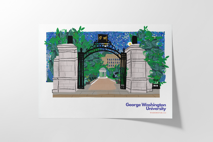 George Washington University Art Print - VIOLETREDSTUDIO