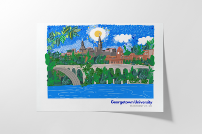 Georgetown University Art Print - VIOLETREDSTUDIO