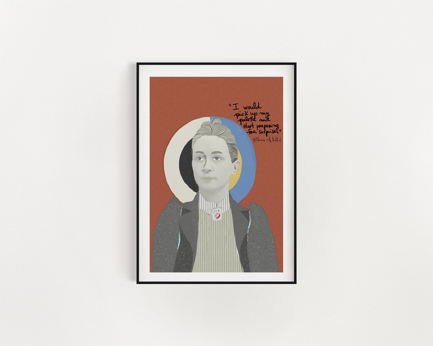 Hilma af Klint Art Print – Spiritual Abstract Art Wall Decor, Visionary Artist Portrait, Inspirational Feminist Illustration