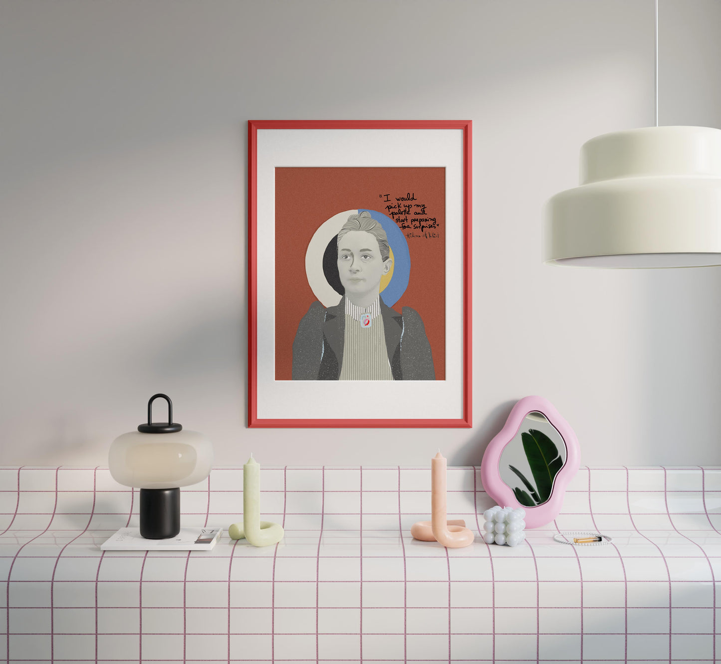 Hilma af Klint Art Print – Spiritual Abstract Art Wall Decor, Visionary Artist Portrait, Inspirational Feminist Illustration