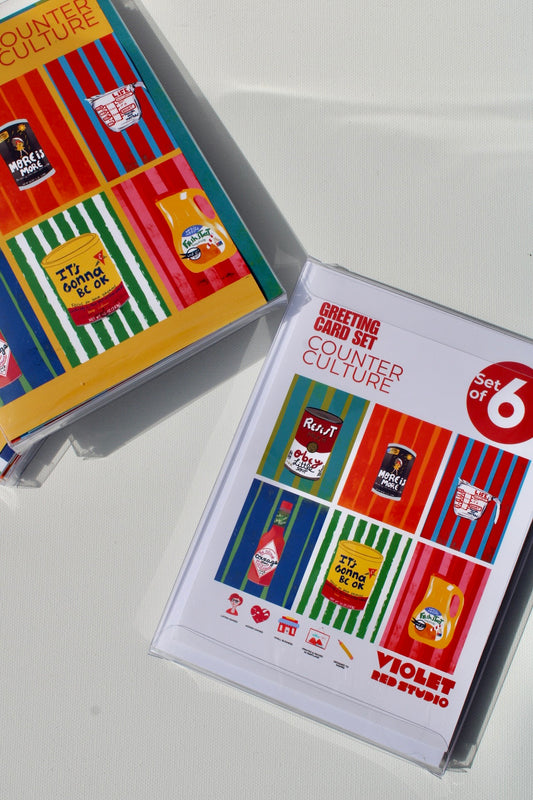 Counter Culture Curated Selection - Illustrated Set, Blank Inside - Snail Mail - VIOLETREDSTUDIO