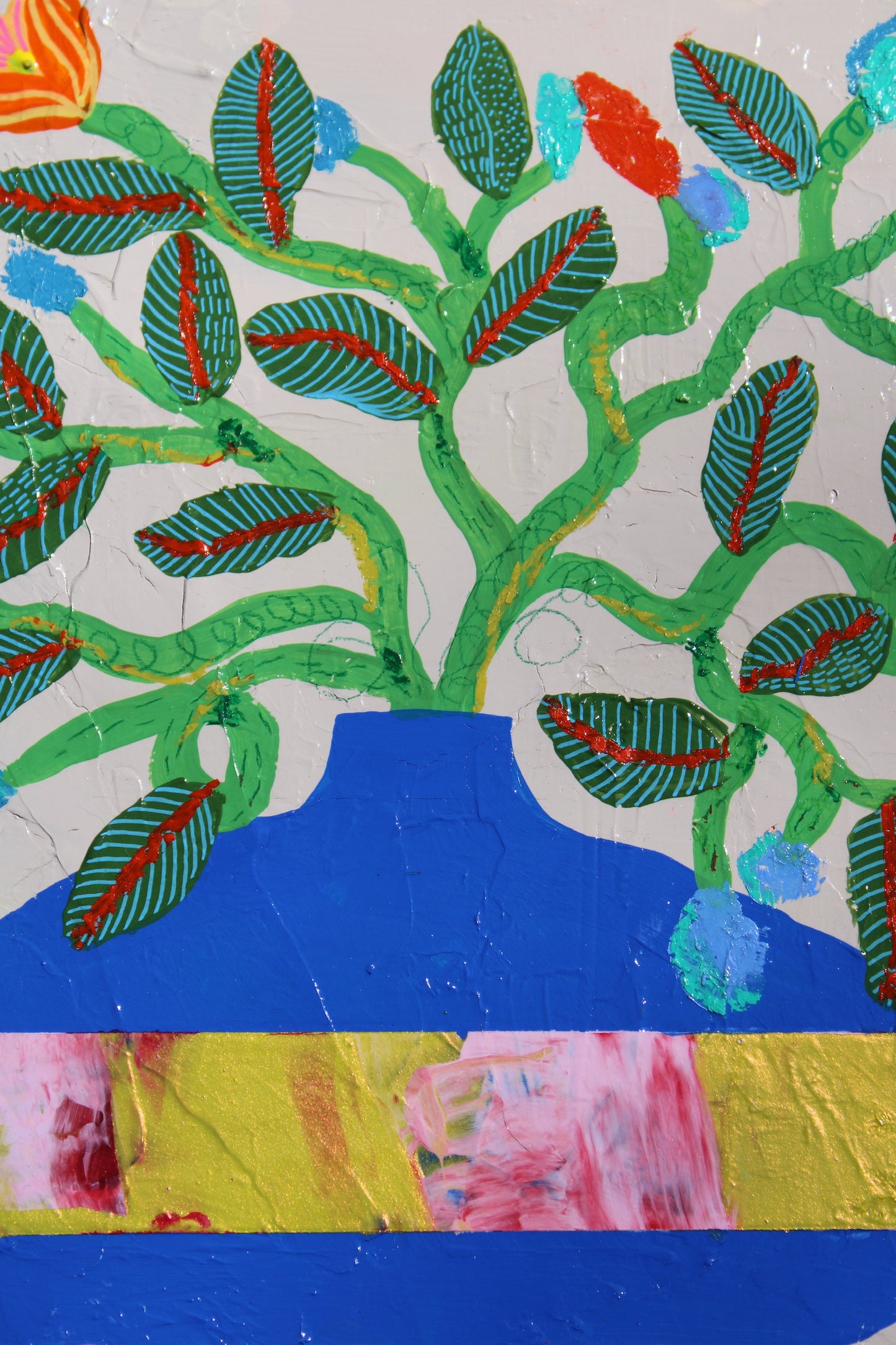 Flowers in Vase #2 - 9x9" Wood on Panel