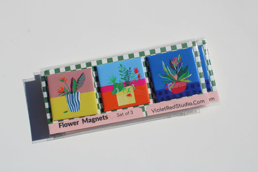 Flower Magnets – Set of 3 - VIOLETREDSTUDIO