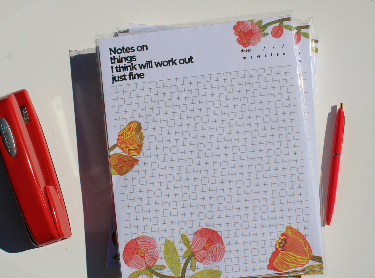 Floral Writing Pad - VIOLETREDSTUDIO