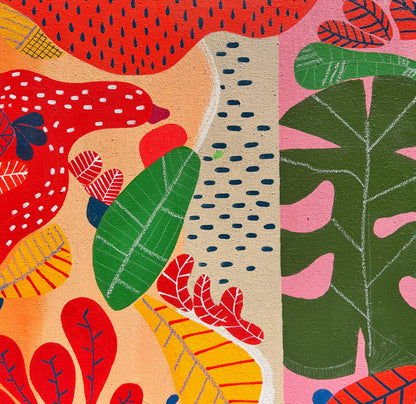 Colorful Amazonia | 30x30 Original Painting on Canvas - VIOLETREDSTUDIO