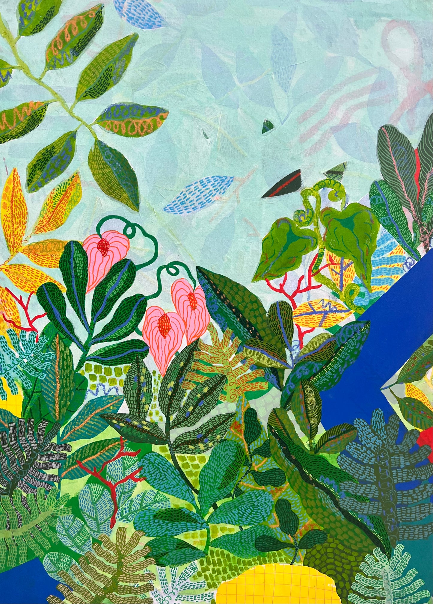 “I Promise It Goes On” – Original Mixed Media Painting on Canvas (44x32") - VIOLETREDSTUDIO