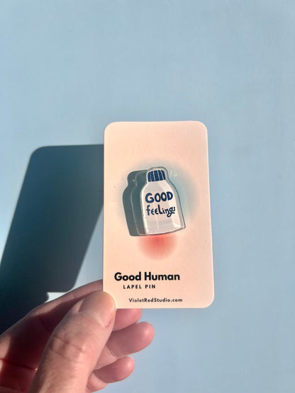 Good Feelings Lapel Pin - VIOLETREDSTUDIO