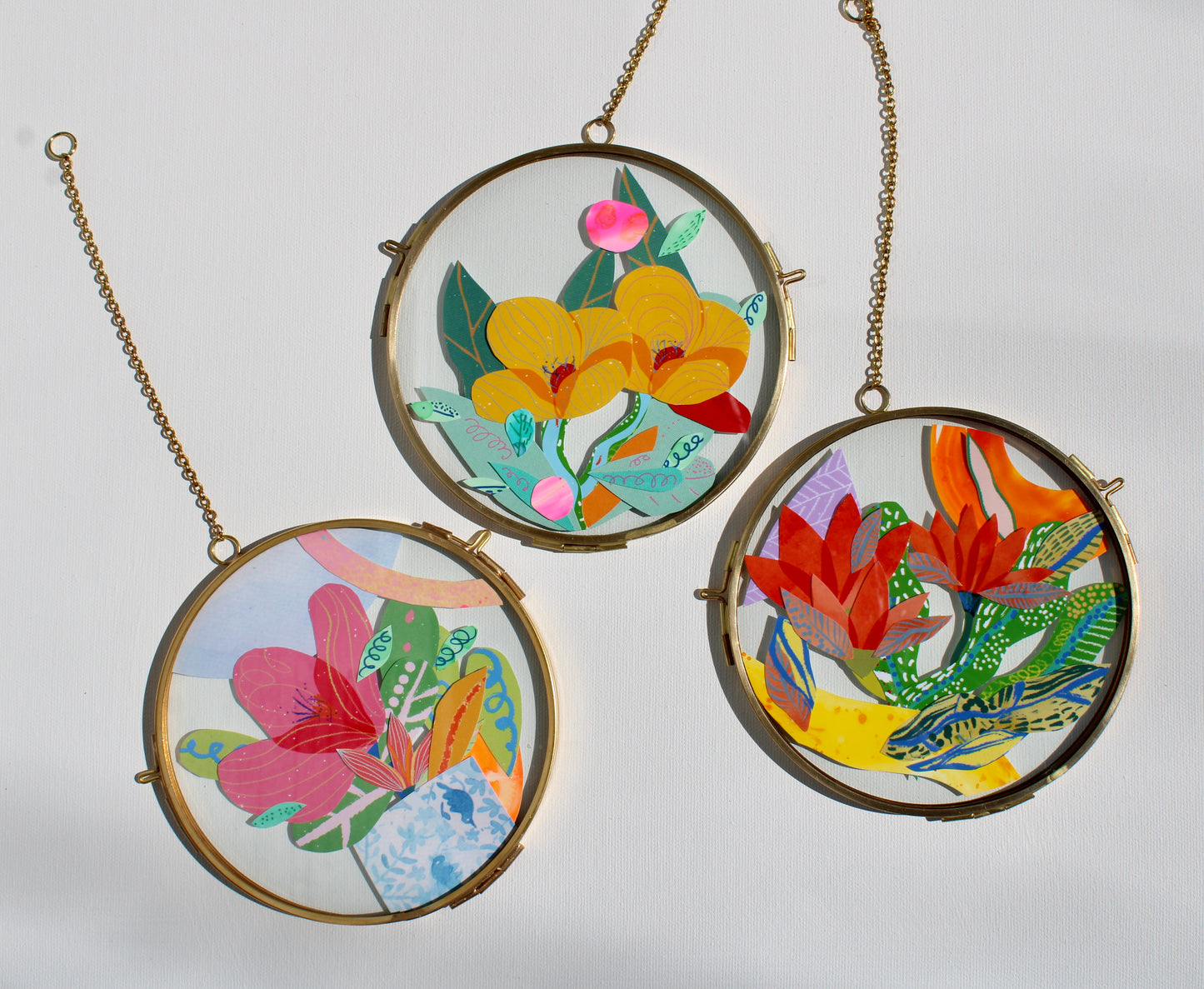 Dream Flower | In Bloom #6 | Maximalist Flower Art | Mother's Day Gift Collage on Glass Frame, Original Art