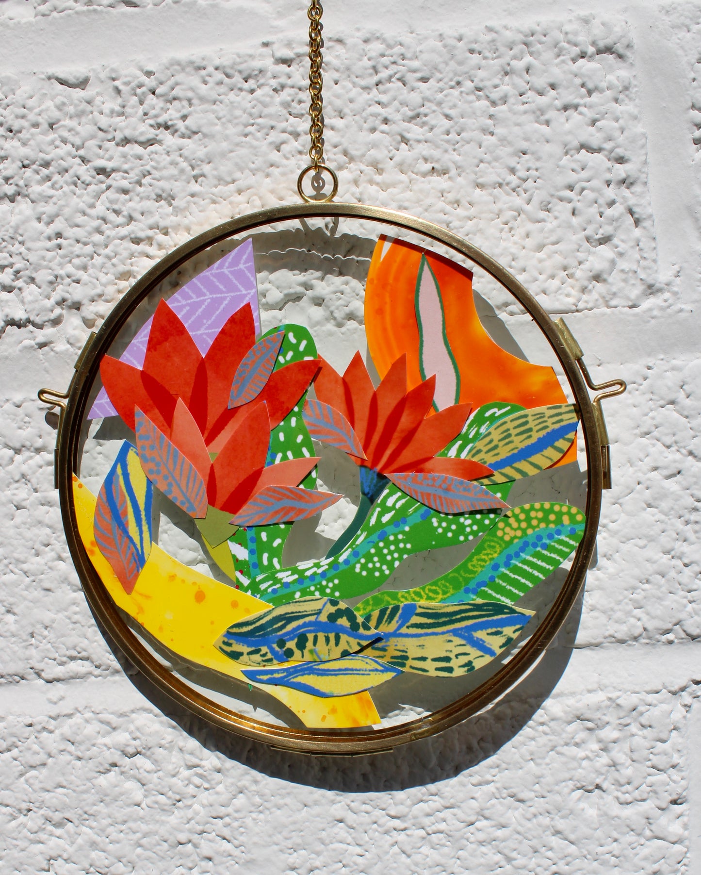 Dream Flower | In Bloom #6 | Maximalist Flower Art | Mother's Day Gift Collage on Glass Frame, Original Art