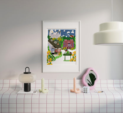 Kensington Neighborhood, Maryland Art Print - VIOLETREDSTUDIO