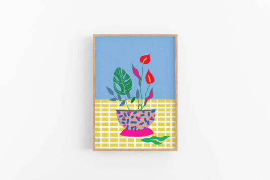Pastel Art, Flower Wall Art, Retro Art Print, Trendy Decor, Dorm Room Wall Art - VIOLETREDSTUDIO