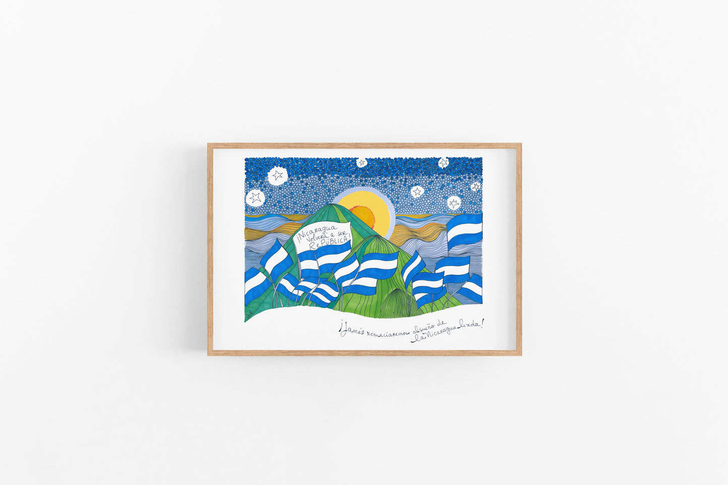 Vibrant Nicaragua Wall Art Set: 4 Colorful Prints for Cubicle, Dorm, Office Decor - Unique Father's Day Gift - VIOLETREDSTUDIO