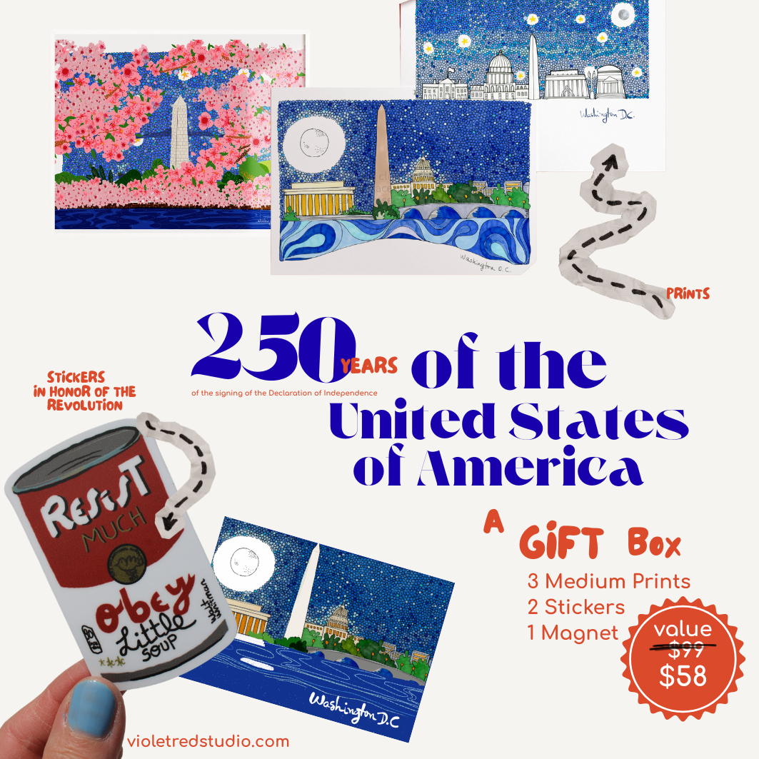 America 250 Gift Box | Patriotic Prints, Stickers & Magnet