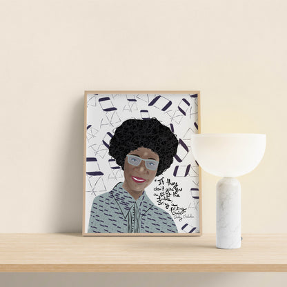 Shirley Chisholm Portrait Art Print – Bold Wall Art Celebrating Political Firsts, Representation & Unapologetic Leadership - VIOLETREDSTUDIO