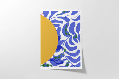 Vibrant Blue & Yellow Abstract Wall Art: Trendy Aesthetic Prints for Bedroom, Office, Cubicle Decor - VIOLETREDSTUDIO