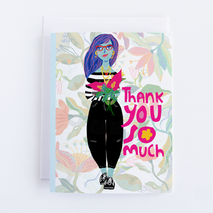 Thank You So Much Greeting Card - VIOLETREDSTUDIO